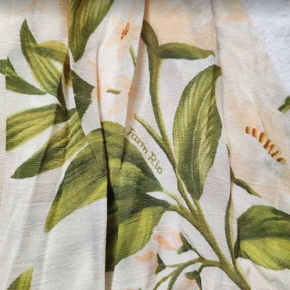 New S Farm Rio x Anthropologie v-neck floral chiffon maxi dress